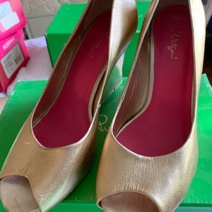 Lilly Pulitzer wedges...they were worn & loved!